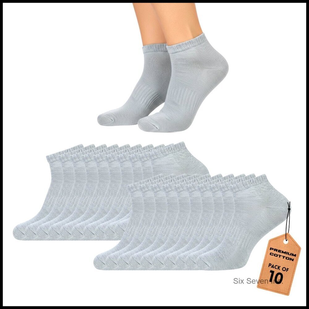 Cotton Blend Ankle Socks Cushioned No Show Running Casual Non Slip Low Cut